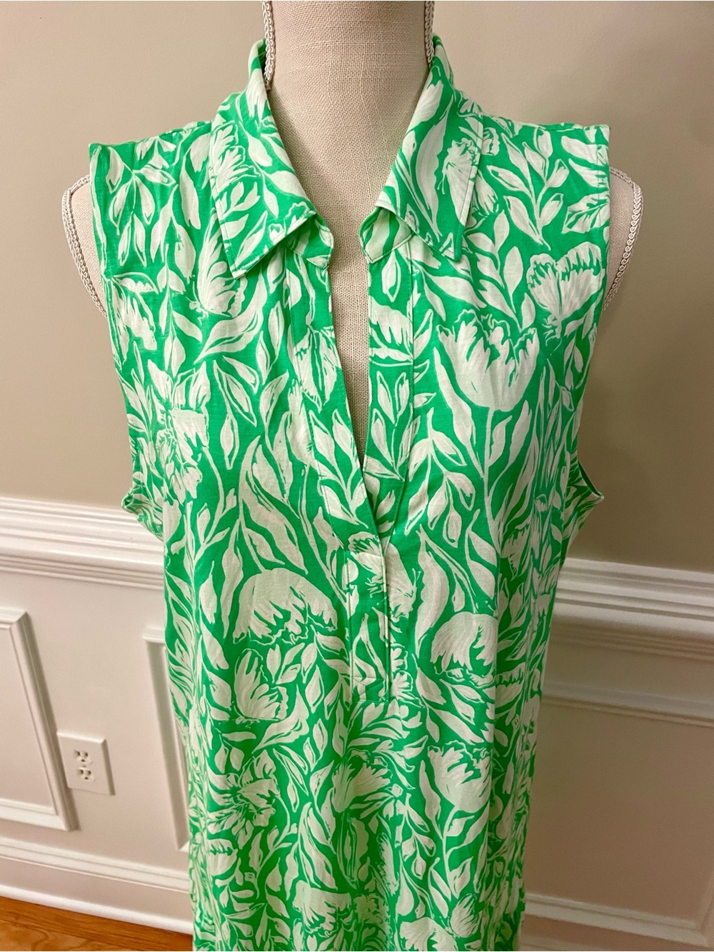 Lilly Pulitzer Riegan Fauna Green Tulip to Tango Cotton Sleeveless Dress Size XL - Picture 2 of 8